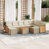 Gossi set canapele de gradina cu perne, 10 piese, bej, poliratan