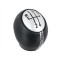 Nuca schimbator de viteze, Modecar, Piele, 5 viteze, Compatibil Renault Fluence, Negru/Crom mat