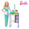 Set Papusa Barbie, Medic Pediatru, Verde, Accesorii Incluse, Mattel