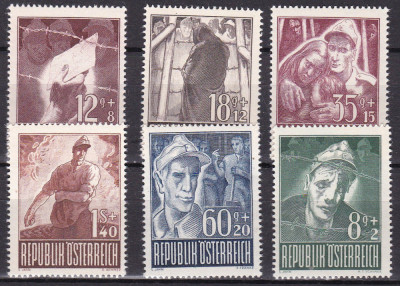 Austria 1947 prizonieri MI 829-834 MNH foto