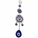 Amuleta Feng Shui pentru protectie si noroc, model bufnita si Ochiul lui Horus, argintiu