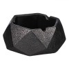 Scrumiera Ceramica Hexagonala Neagra 10.5cm Antialunecare Decorativa