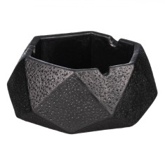 Scrumieră Ceramică, Hexagonală, Suprafață Antialunecare, Negru, 10.5x10.5x5cm