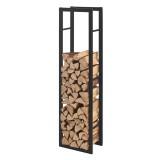 Suport lemne de foc Taby 40 x 25 x 150 cm otel negru [en.casa] HausGarden Leisure