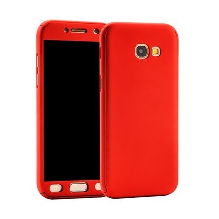 Husa Full Cover 360&deg; (fata + spate + folie sticla) pentru Samsung Galaxy A5 (2017), Rosu