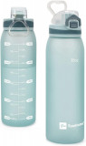Tntumn Time Marker Sticlă de apă pentru sală de gimnastică, sticlă mare durabilă, Oem