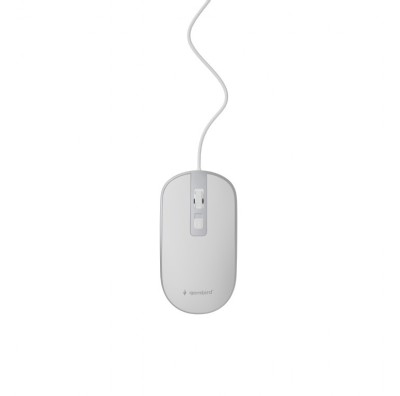 MOUSE GEMBIRD, PC sau NB, cu fir, USB, optic, 1200 dpi, butoane/scroll 4/1, cablu 1.35m, alb-argintiu, &amp;quot;MUS-4B-06-WS&amp;quot; (timbru verde 0.18 lei) foto
