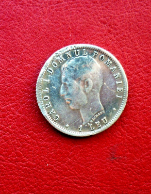 Moneda argint 1 leu 1906 foto