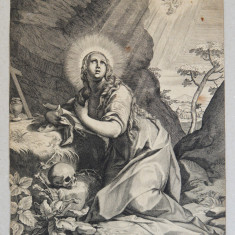 Maria Magdalena gravura veche