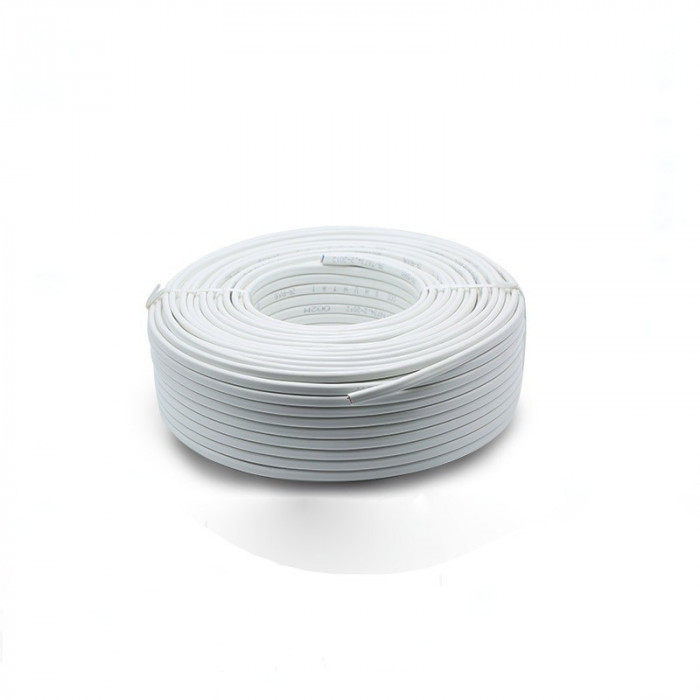Cablu Electric Plat Alb 2x0,75mm ( MYYUP) 100m/rola