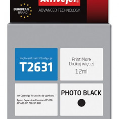 Cartus compatibil T2631 black pentru Epson C13T26314010, Premium Activejet, Garantie 5 ani