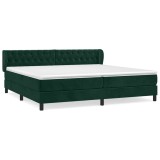 Cumpara ieftin Pat box spring cu saltea, verde inchis, 200x200 cm, catifea
