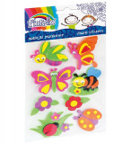 Cumpara ieftin Set stickere gumate-8 fluturi flori,multicolor, o28-70mm