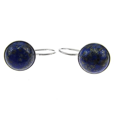 Cercei argint model clasic cu lapis lazuli 10 MM foto