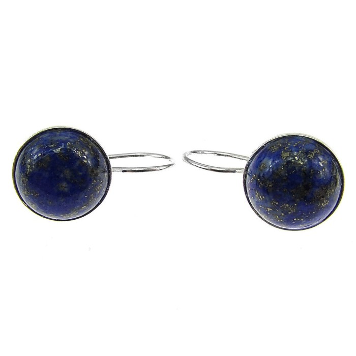 Cercei argint model clasic cu lapis lazuli 10 MM