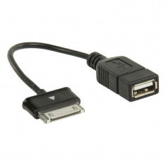 Cablu adaptor OTG USB2.0 A mama la mufa Samsung Galaxy Tab tata, lungime 10 cm, negru foto