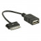 Cablu adaptor OTG USB2.0 A mama la mufa Samsung Galaxy Tab tata, lungime 10 cm, negru