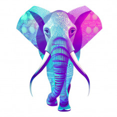 Sticker decorativ, Elefant, Albastru, 74 cm, 10306ST