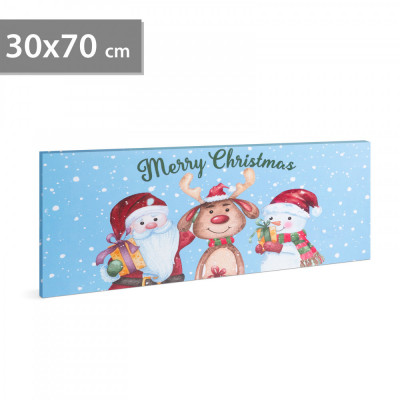 Tablou de Crăciun - LED - cu agățătoare, 2 baterii AA - 70 x 30 cm (58464) 58464 foto