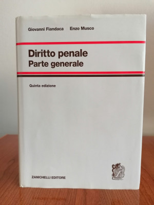 Giovanni Fiandaca/Enzo Musco, Drept penal. Partea generală (&amp;icirc;n limba italiană) foto