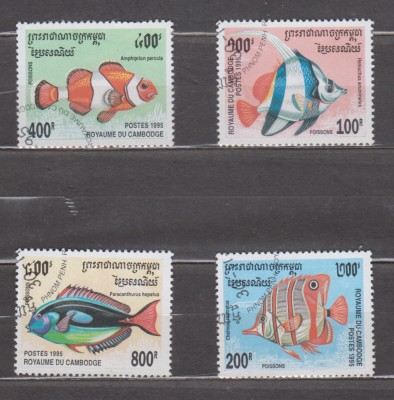 A12 S5 3 - Timbre foarte vechi - Cambogia - pesti exotici foto