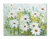 Tablou 3D cu flori pictat manual - Margarete pe camp - 80x60cm ulei pe panza in cutit