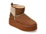 Cumpara ieftin Ghete EMU maro, STINGER KNIT FLATFORM, din piele intoarsa