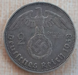 (A605) MONEDA DIN ARGINT GERMANIA - 2 REICHSMARK MARK 1938, LIT. A, NAZISTA, Europa