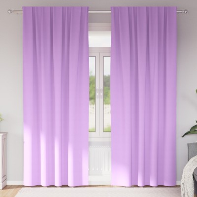 vidaXL Perdele cu perdele 2 pcs Violet 260 x 140 cm Poliester foto