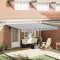 Copertină retractabilă automat cu LED, antracit/alb, 450x300 cm