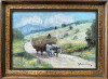 G. Kuşovsky (Kuşovski)-Car cu boi, pictură pe lemn, Scene gen, Ulei, Impresionism