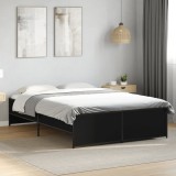 VidaXL Cadru de pat, negru, 140x190 cm, lemn prelucrat și metal