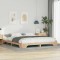 vidaXL Cadru de pat de podea Maro 200 x 210 cm Lemn masiv de pin
