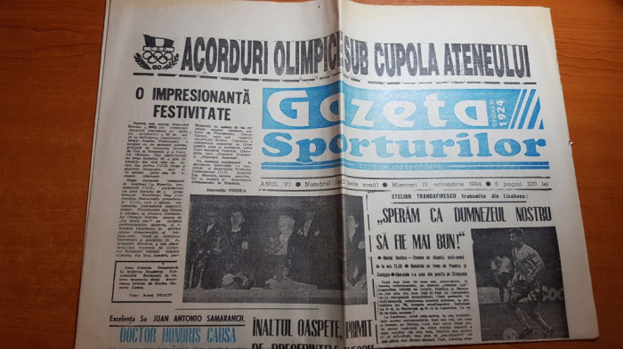 gazeta sporturilor 19 octombrie 1994-interviu cu dan petrescu