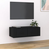 Dulap TV suspendat, negru, 80x36x25 cm, lemn compozit, vidaXL