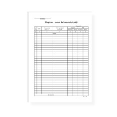 Registru Jurnal Incasari si Plati A4, 100 File/Carnet - Formular Tipizat Gestiune foto