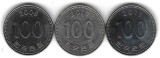 Coreea de Sud , lot 57 - 3 buc x 100 Won 2008 + 2010 + 2011