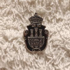 BLAZON REGAL ANGLIA argint BROSA PIN de colectie VECHI patina MINUNATA unica