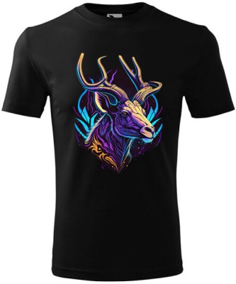 Tricou Personalizat - Design Artistic Cerb Neon foto
