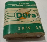 Baterie pătrată vintage DURA / ELBA, Electrobanat Timisoara industrie romaneasca de colectie Banat Timis electric 4,5 V 3R12