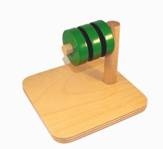 Suport orizontal cu 3 discuri, Montessori Suport orizontal cu 3 discuri, Montessori