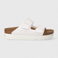 Birkenstock papuci Arizona Platform Flex femei, culoarea alb, cu platforma, 1027416