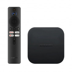 TV Box Xiaomi S Generatia 2, Streaming Media Player Negru, 4K, Ultra HD, 2GB RAM, 8GB ROM, Google TV, Quad-Core Cortex-A55, Bluetooth 5.2