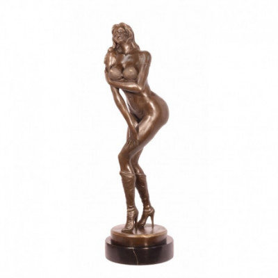 Striptease - statueta din bronz pe un soclu din marmura YY-77 foto