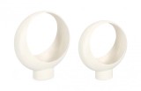 Cumpara ieftin Set 2 suporturi ghivece flori metal alb Keyra 25x12x29 cm; 31x14x33 cm