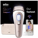 Epilator IPL BRAUN Skin i-Expert Pro 7 PL7147, 400000 impulsuri, 10 viteze, 3 accesorii, SkinPro 2.0, reatea, alb-bronz