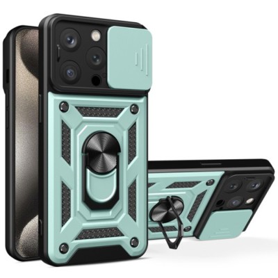 Husa pentru iPhone 15 Pro Max - Techsuit CamShield Series - Green foto