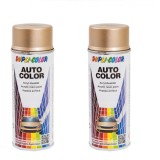 Pachet 2 x Vopsea spray auto Dacia bej stelar metalizata Dupli Color 350 ml