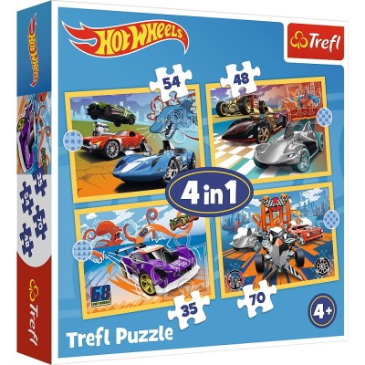 PUZZLE TREFL 4IN1 HOT WHEELS VEHICULE foto