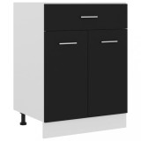 vidaXL Dulap inferior cu sertar &ldquo;Lyon&rdquo;, negru, 60x46x81,5 cm